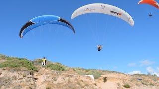 Conil parapente,jugando en playa Fontanilla