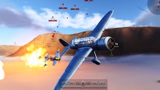 Самолет времен II мировой войны ЛБШ отбивается от преследования бомбами World of Warplanes