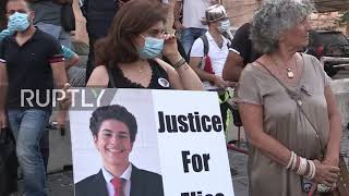 Lebanon: Protesters hold symbolic funeral commemorating Beirut port blast victims