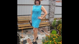 Платье крючком "Голубая лагуна"  // Knit crochet dress