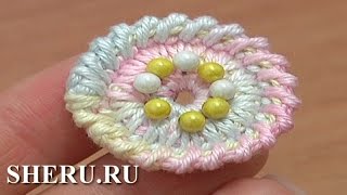 Crochet Round Button Pattern Free Урок 2 Вязаная пуговица