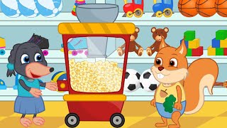 Famille d'Écureuil - Machine à Popcorn Animé 2020 en Français