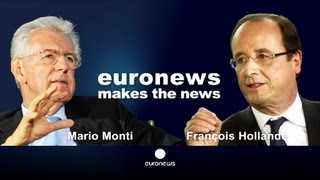 Global Conversation : Hollande et Monti plaident en coeur pour la discipline et la croissance