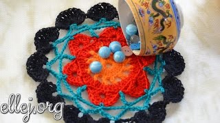 ♦ Подставка под чашку крючком • Маленькая салфетка • ellej