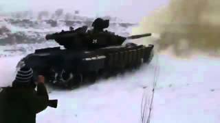 ЛНР проводит учения на стрельб на танке, Донбасс, АТО, Украина