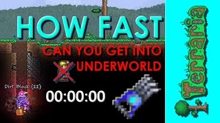 Terraria - How Fast Can You Get Into Underworld with Shroomite Digging Claw! (NO Mining Armor)