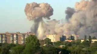 Видео взрывов на арсенале в г. Лозовая Харьковской обл
