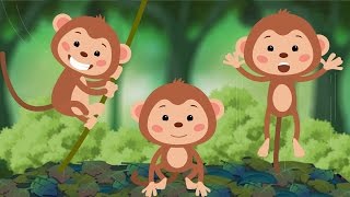 Five Little Monkeys Jumping On The Bed | Nursery Rhyme | Lyrics for Karaoke | 4K Ultra HD