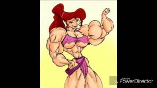 Cartoon and anime girls with big muscles