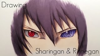 Drawing Sasuke's Sharingan & Rinnegan Eyes - Naruto Shippuden
