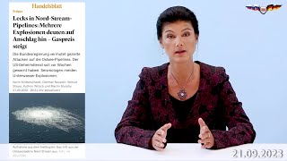 Сара Вагенкнехт: Кто же взорвал год назад Северный Поток 2 Путин, Байден или может Зеленский?