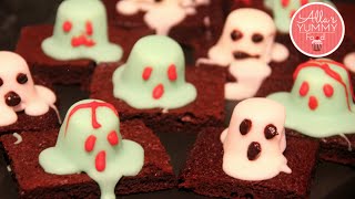 How to make Ghost Brownies - Halloween Recipe -Шоколадные брауни c привидениями