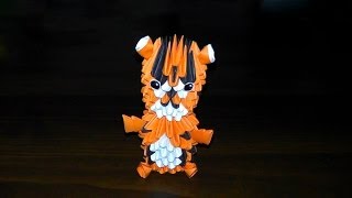 Модульное оригами тигр (тигренок) схема сборки