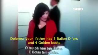 Cristiano Ronaldo Junior asks his grandmother about Messi Presentation of Golden Shoe RECORD 2015
