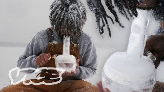 How to Make a Bong Out of Ice in a Winter Blizzard | Smokeables
