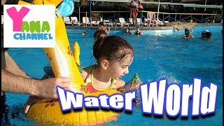 Армения, Ереван. Посетили аквапарк. Яна плавает с жирафом. Water world in Yerevan, Armenia.
