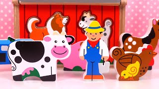 Animaux de la Ferme en Jeu de Bois