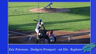 Eric Peterson - 1st Hit for the Raptors - Dodgers Prospect