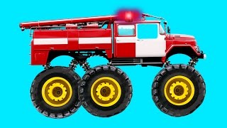 Большая пожарная машина - Fire Truck - Собираем пожарную машину - Мультики про машинки - Puzzles