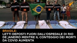 Brasile: letti deposti fuori dall'ospedale di Rio de Janeiro