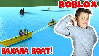 BAITING SHARK WITH BANANA BOAT in ROBLOX SHARKBITE