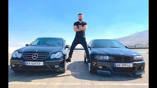 უხეში ტესტ დრაივი - BMW M3 vs C32 AMG Drag Race!!!