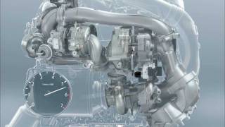 Анимация работы двигателя BMW M550d и BMW 640d xDrive.