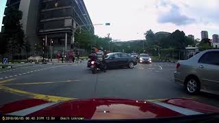 5jun2018 audi & motorbike accident outside bosch singapore