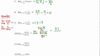 Limits Review 1 04 (#7-12)