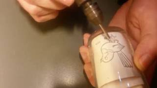 Dremel Glas Gravieren versuch Anfänger Glass Engraving witzig