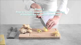 Comment préparer le gingembre (éplucher, tailler en petits morceaux, râper...) ?