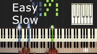 Jingle Bells - piano tutorial easy SLOW - how to play Jingle Bells (synthesia) - Christmas