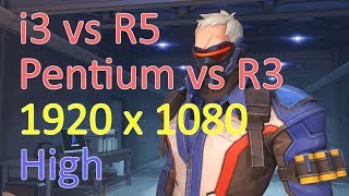 [1080p High] Overwatch i3-8100 vs Ryzen 2400G vs Pentium G5400 vs Ryzen 2200G