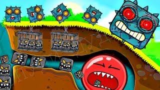 ОГО КАКОЙ БОСС ! МЫ ЗА НЕГО ИГРАЕМ ! КРАСНЫЙ ШАРИК 4 ПОДЗЕМНЫЕ ХОДЫ мультик   шар RED BALL 4