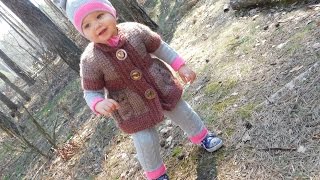 Тунисское вязание#жилетка для девочки 1 год#3часть
