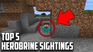 TOP 5 REAL HEROBRINE SIGHTINGS IN MINECRAFT (Scariest Minecraft Herobrine Sightings)