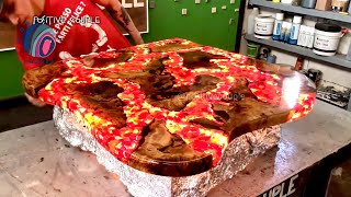 Table of Epoxy. Fire Lava! Стол из эпоксидной смолы. Огненная Лава!