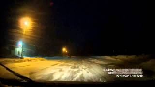 Ночная метель на дороге!