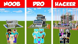 Minecraft NOOB vs PRO vs HACKER: SAFEST FAMILY HOUSE 2 - BUILD CHALLENGE in Minecraft / Animation