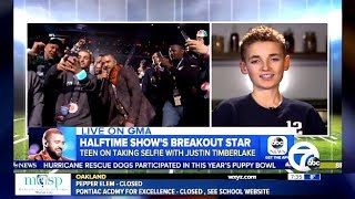 Ryan Gets Selfie With Timberlake Super Bowl Halftime (GMA Interview)