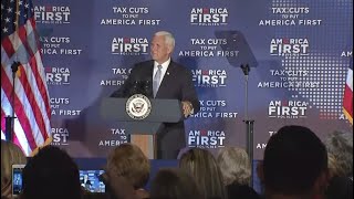 Protesters greet Vice Pres. Mike Pence