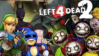Left 4 Dead 2: #1 Modded Survival (Zombie Teletubbies, Gollum Chaos & Shrek) - Funny Moments
