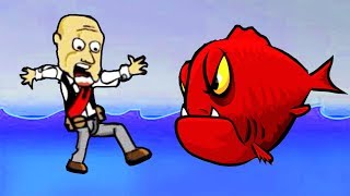 Tasty Blue #1 КРАСНЫЙ Зубастик - Мультяшная игра для детей про РЫБКУ ОБЖОРУ и ПИРАТОВ