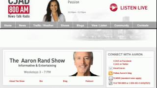 Radio - CJAD800 = "Aaron Rand Show" - 2014