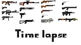 Drawing Pixel Art Guns - Time Lapse