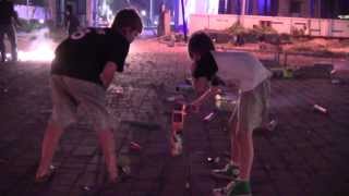 American kids enjoying bursting crackers on Diwali / Deepavali in Chennai, India