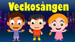 Veckosången - Måndag, Tisdag | Barnsånger på svenska | Barnvisor på svenska