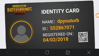 IDENTITY CARD in pubg mobile || subscribe my channel |
