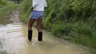 rubber boots in deep water