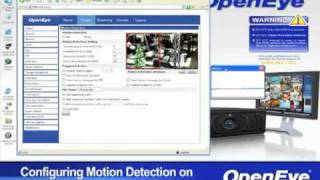 How do I configure motion detection on OpenEye network cameras?